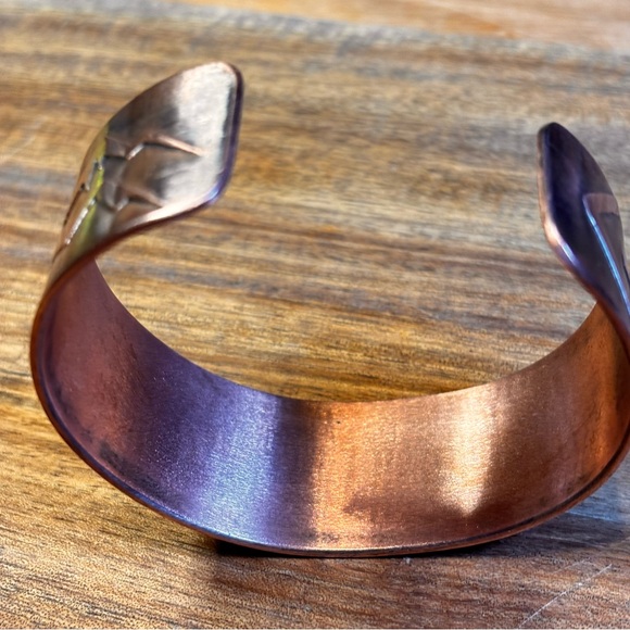 Solid Copper Cuff with Geometric Pattern - Picture 4 of 8